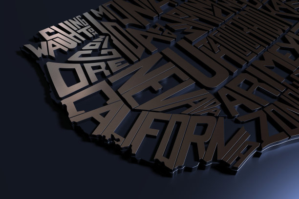 美国地理3d地图金属刻字渲染图片下载