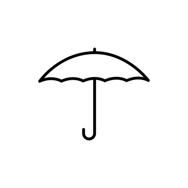伞线图标可编辑笔画设计模板图片下载