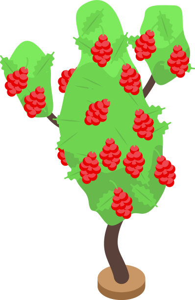红果果树图标等距风格图片下载