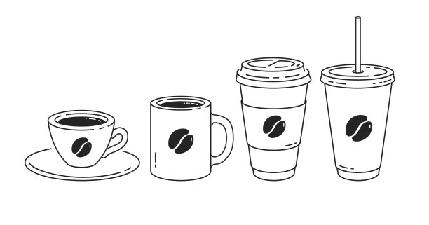 线条艺术咖啡杯图片下载