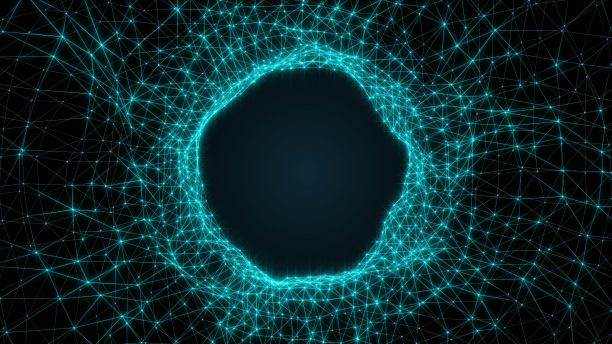 抽象多边形与连接点背景连接数字技术的概念图片下载