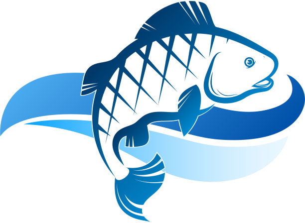 碧波上的鱼剪影图片下载