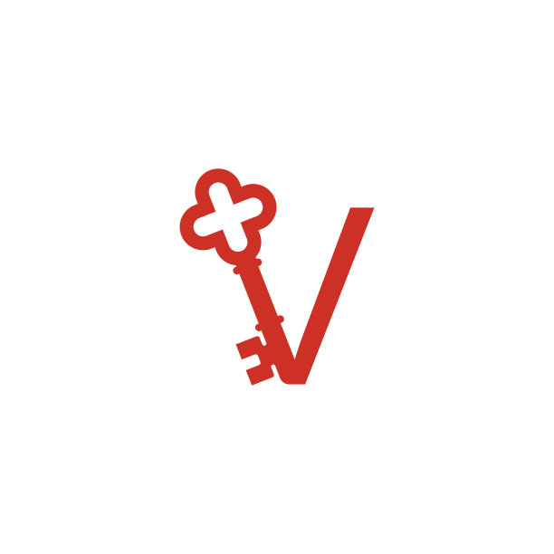 字母v标志图标与关键图标设计符号图片下载