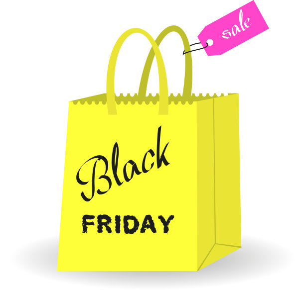 白色背景的黑色星期五购物袋图片下载