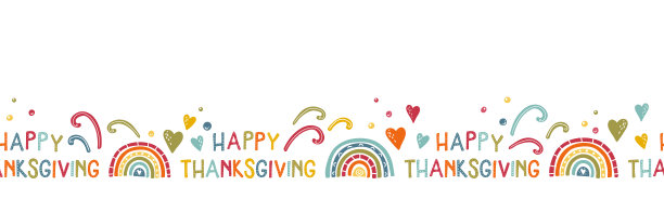 可爱的手写感恩节无缝图案，涂鸦字母装饰，伟大的纺织品，横幅，壁纸，包装矢量设计图片下载
