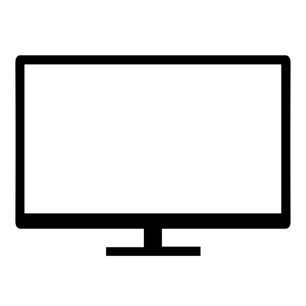 监控矢量标志图标。电视简单孤立符号符号。图片下载