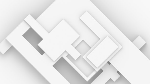 3d几何块室内建筑师白色背景的3d插图。图片下载