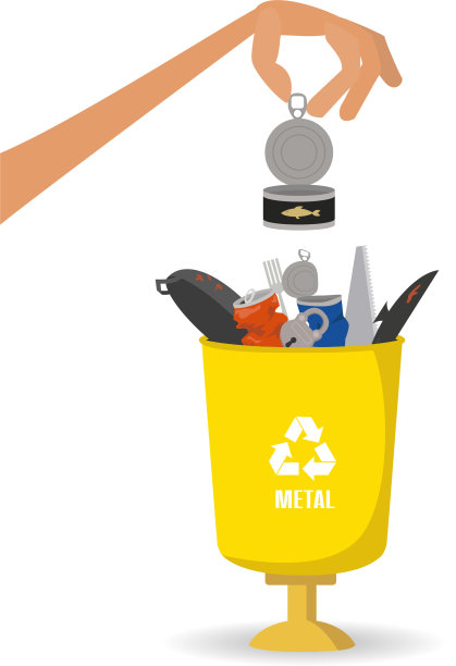 人们把垃圾扔进一个金属容器里图片下载