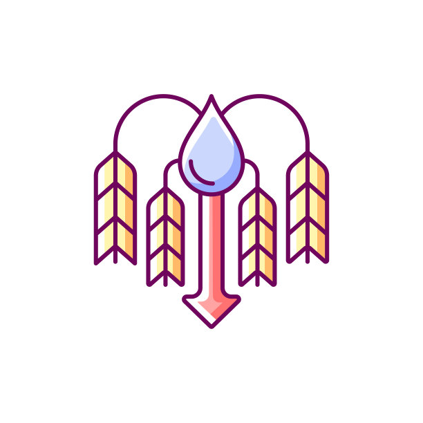 作物短缺由于水资源缺乏RGB颜色图标图片下载