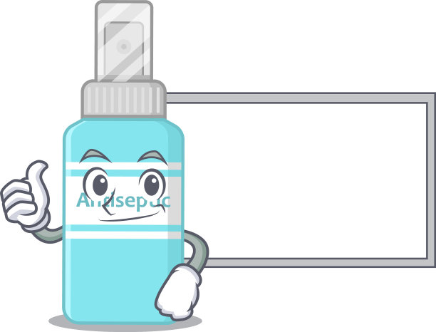 消毒漫画人物与白板图片下载