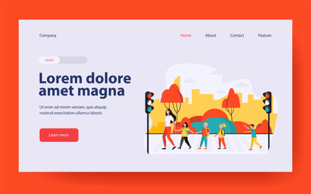 学校的孩子和老师正在过马路图片下载