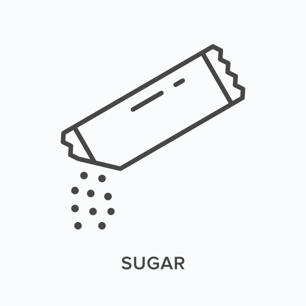 糖包扁平线条图标。食品包装矢量轮廓插图，黑色细线条象形图图片下载