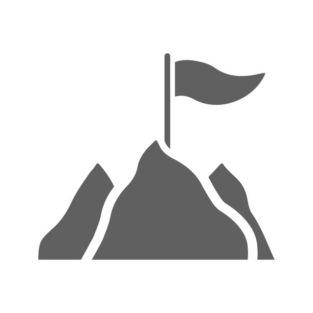 愿景、使命、旗帜图标。灰色的矢量图形。图片下载