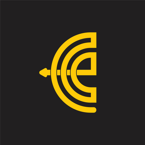 抽象字母ce连箭头几何线图片下载