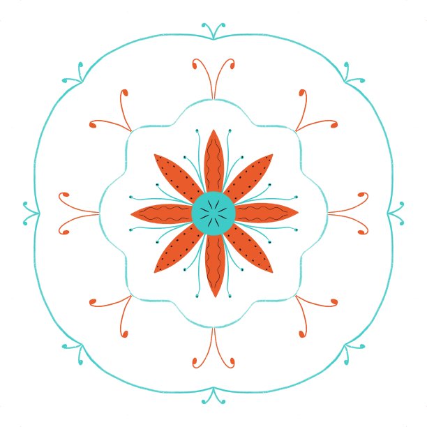 彩色装饰曼荼罗图标图片下载