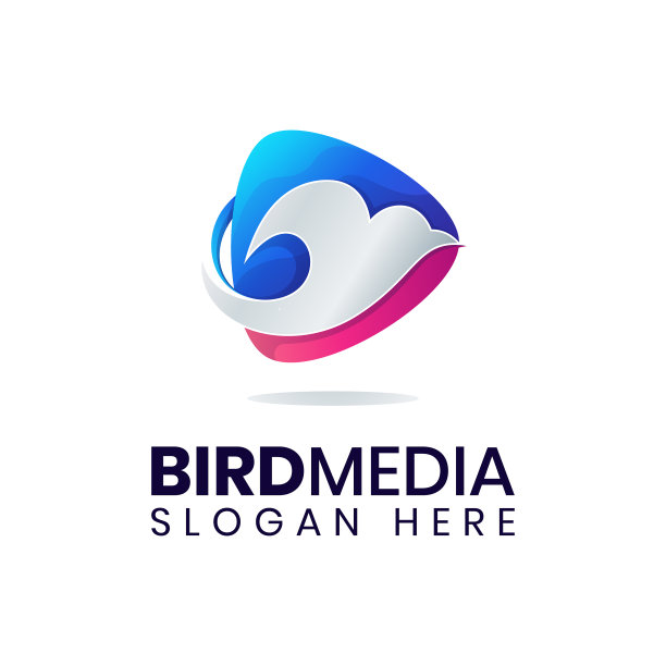 现代鸟玩媒体标志模板图片下载