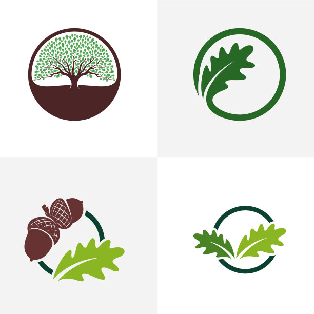 设置橡树叶标志设计创意橡树图片下载