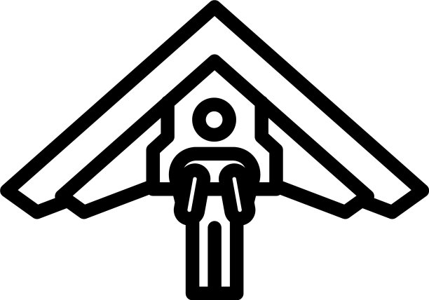 天空滑翔机图标轮廓风格图片下载