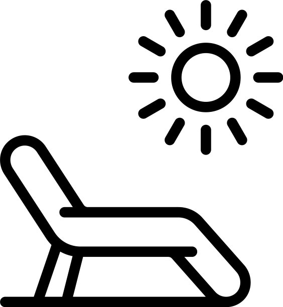 海滩假日图标轮廓风格图片下载