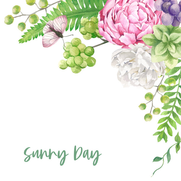 白色和粉红色的花朵背景模板图片下载