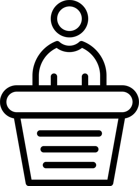 教育演讲者图标轮廓风格图片下载