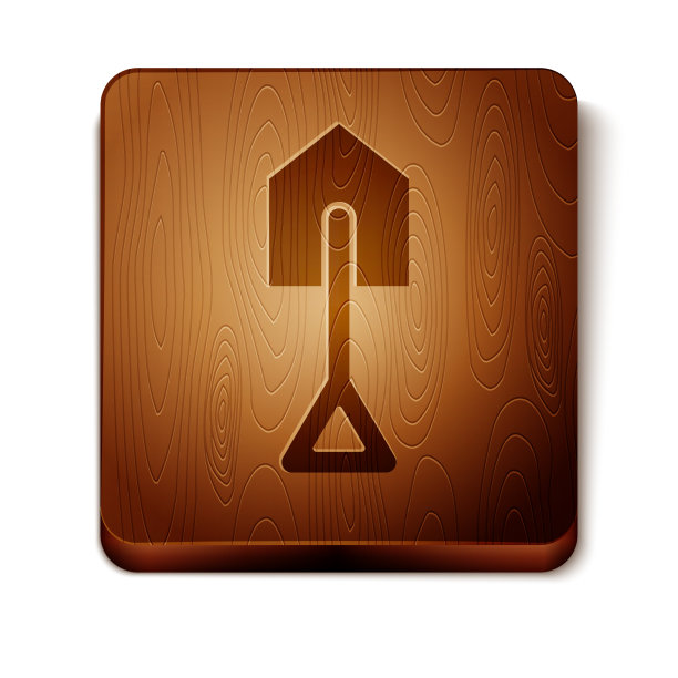 棕色铲子图标孤立在白色背景图片下载