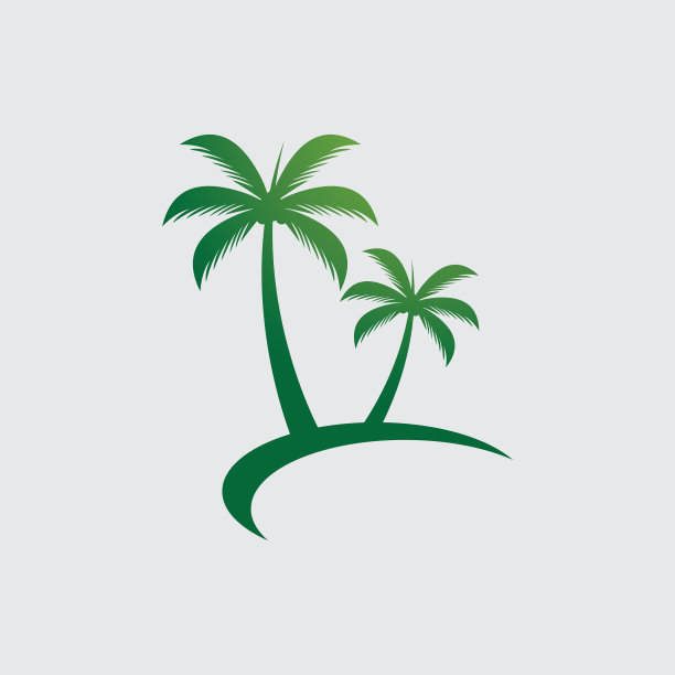 棕榈树夏季标志模板图片下载