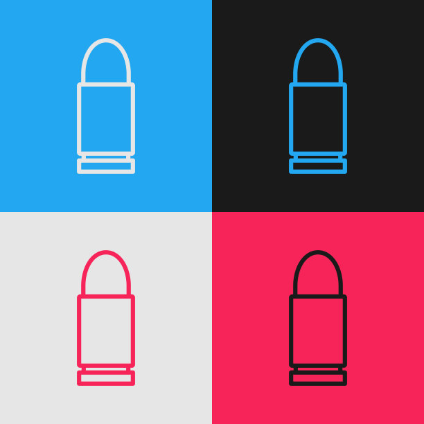 波普艺术线子弹图标孤立的颜色图片下载