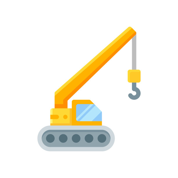 起重机图标在平面风格图片下载