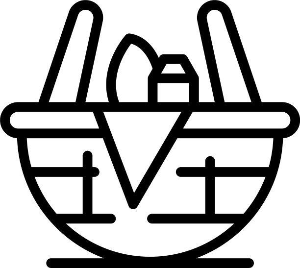 食物篮图标轮廓风格图片下载