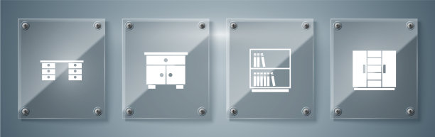 设置衣柜，图书馆，书架家具图片下载