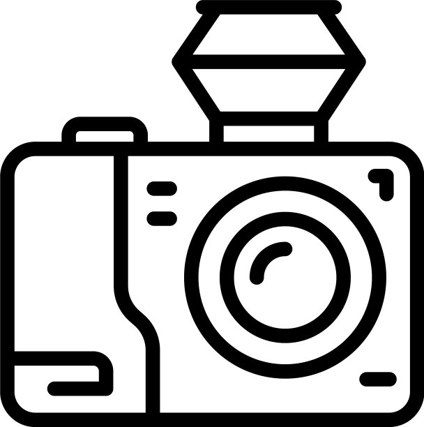 旅行视频相机图标轮廓风格图片下载