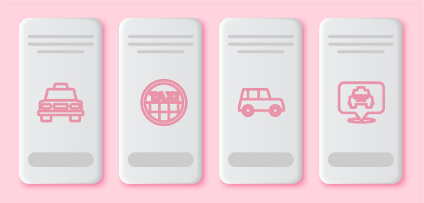 设直线出租车车顶和车位与图片下载