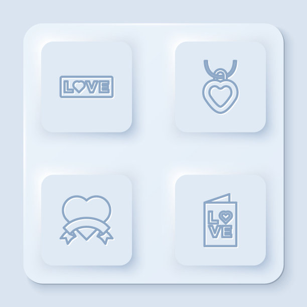 套线爱情文字项链与心形图片下载