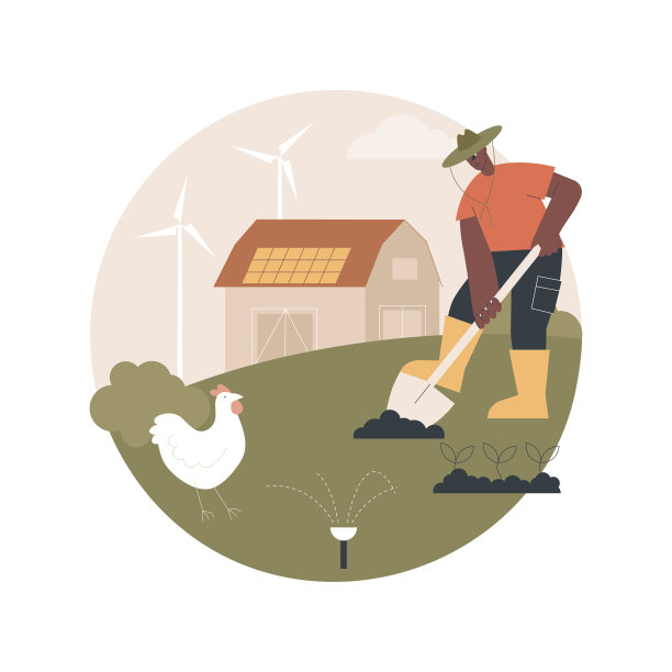 可持续农业抽象概念矢量图解。图片下载