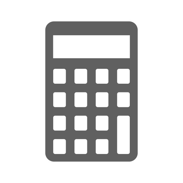 计算器，数学图标。灰色矢量图形。图片下载