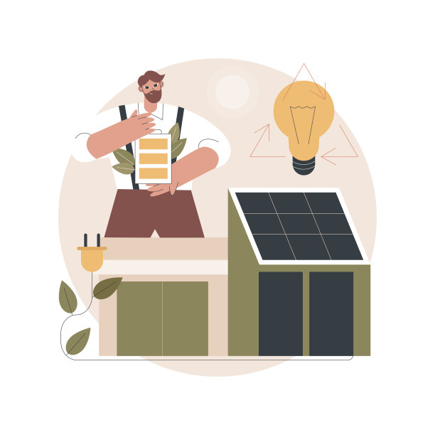 能量+房屋抽象概念矢量插图。图片下载