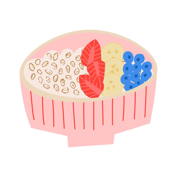 香蕉和浆果燕麦粥碗。健康美味的早餐。图片下载