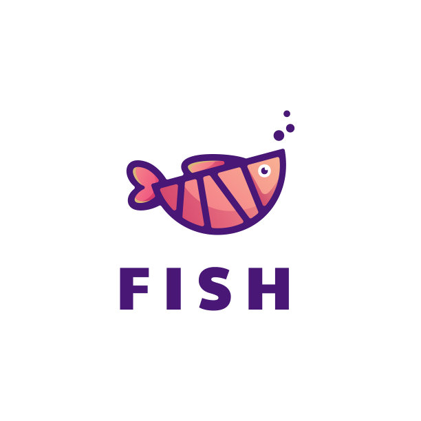 标志鱼色彩渐变风格图片下载