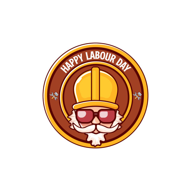劳动节快乐标志标签或邮票附有图片下载