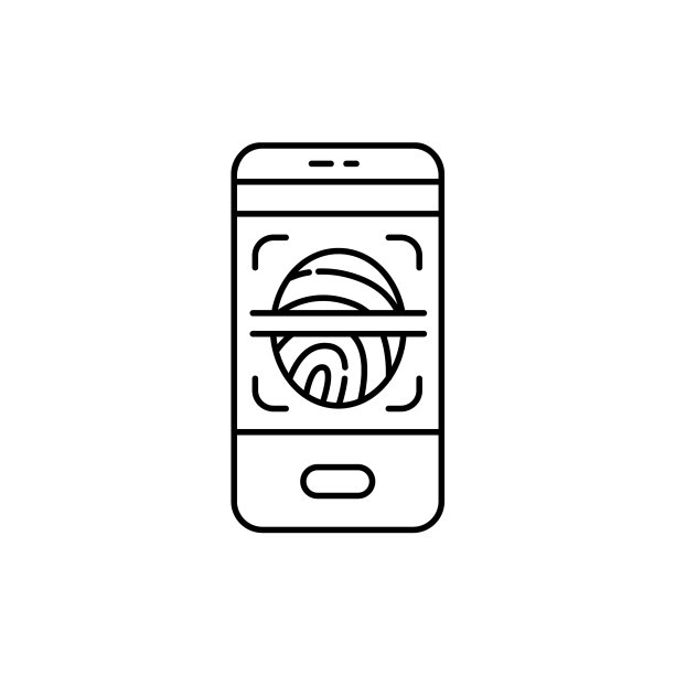 智能手机指纹扫描彩色线条图标图片下载