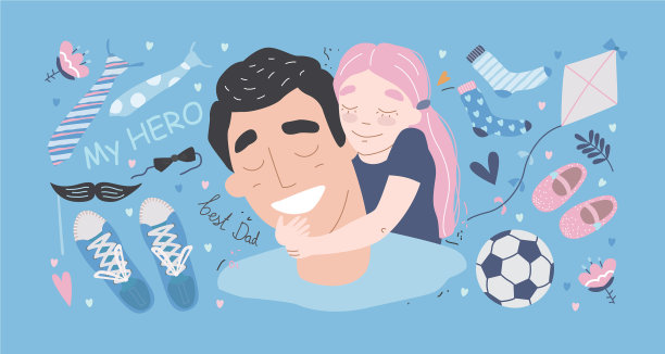 父亲和女儿一起过父亲节图片下载