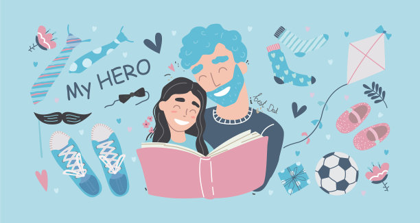 父亲和女儿一起过父亲节图片下载