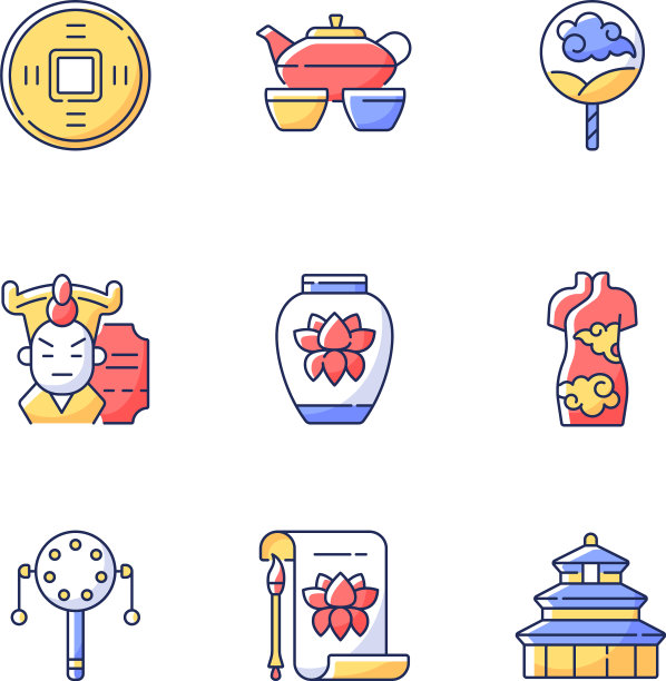 中国传统RGB颜色图标集图片下载