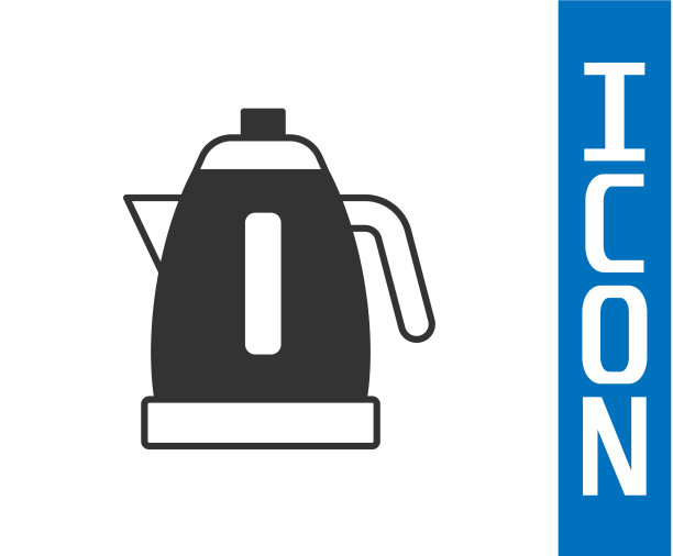 灰色水壶图标孤立在白色上图片下载