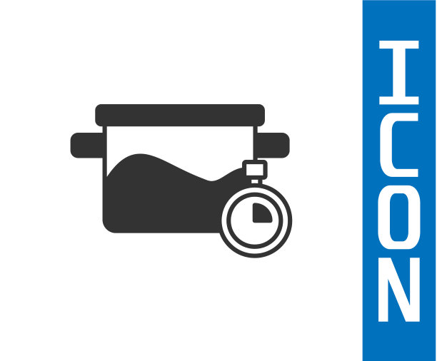 灰色烹饪锅图标孤立在白色背景图片下载