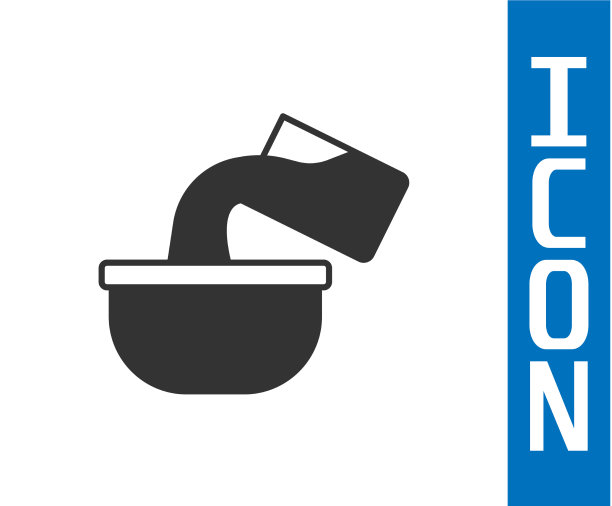 灰色平底锅图标孤立在白色背景图片下载