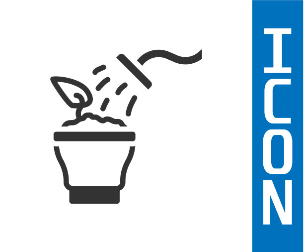 灰用喷枪图标喷洒室内植物图片下载