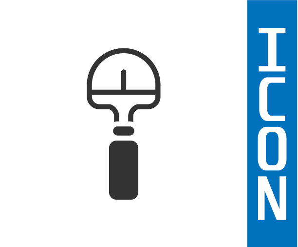 灰色铲图标孤立在白色背景图片下载