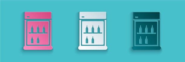 剪纸商用冰箱储存饮料图片下载